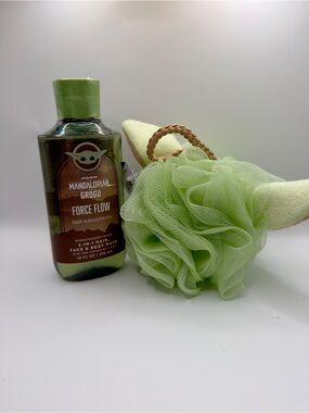 Bath & Body Works Force Flow 3-in-1 Hair, Face, and Body Wash and Grogu Sponge